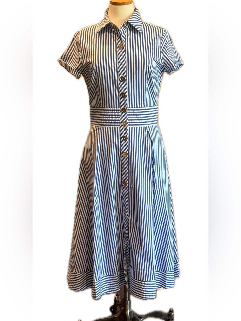 CK Bradley Monaco Stripe Midi Dress Small